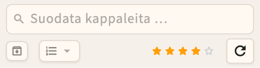 Laulun kirjaston suodatinpalkki