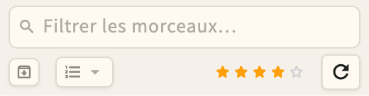 Barre de filtre de tags sur la bibliothèque de chansons