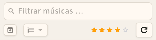 Barra de filtro de etiquetas na biblioteca de música