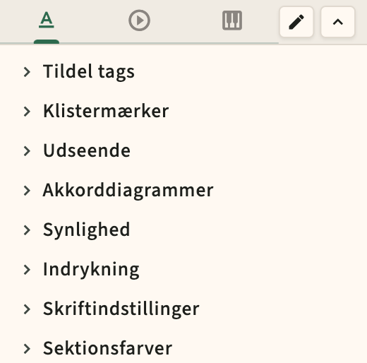 Performance-format og metronom i sidebjælken