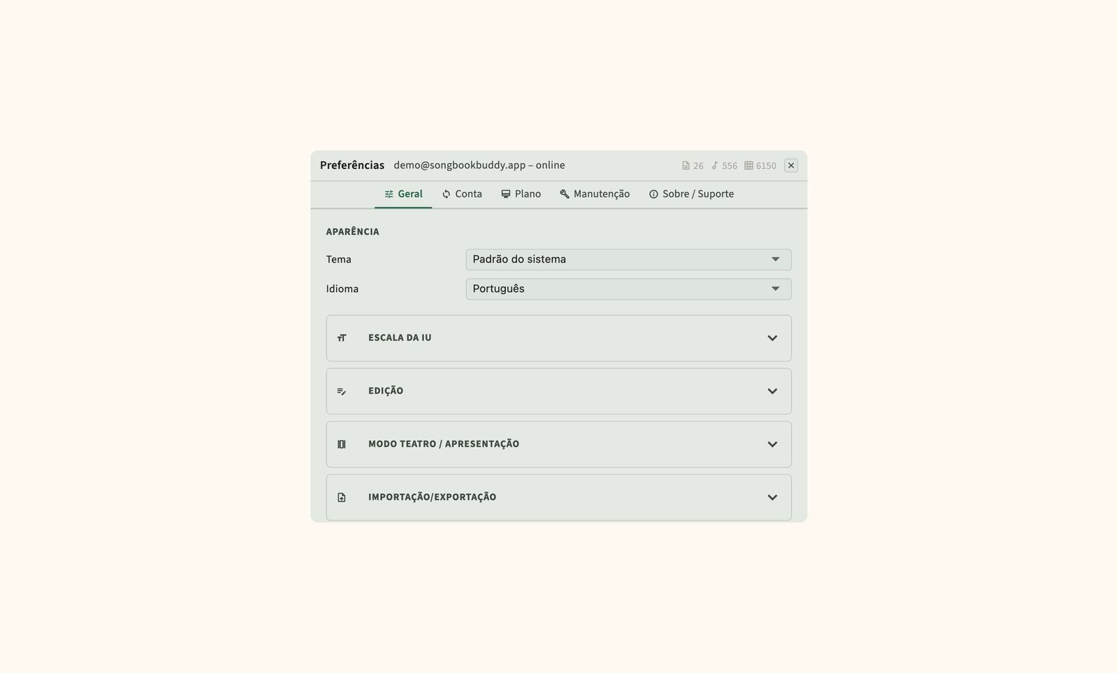 Navegador Google Fonts para tipografia de música em palco