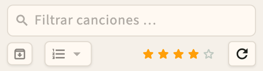 Barra de filtro de etiquetas en la biblioteca de canciones