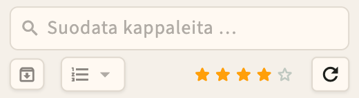 Laulun kirjaston suodatinpalkki
