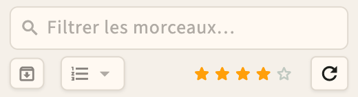 Barre de filtre de tags sur la bibliothèque de chansons