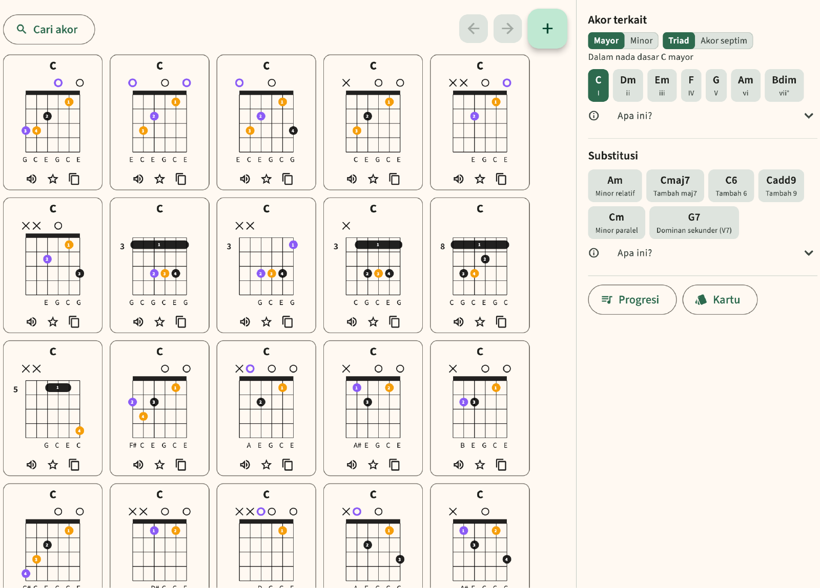 Find chord, Related Chords, dan substitusi