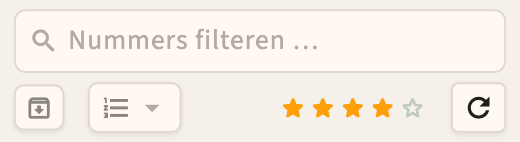 Tagfilterbalk in de songbibliotheek